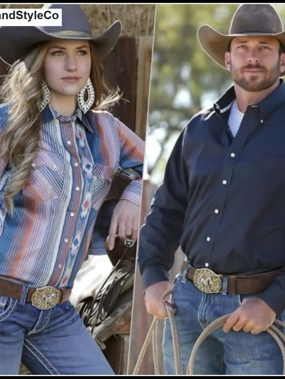 Faux Leather Western Belt with Longhorn or Horse Buckle
